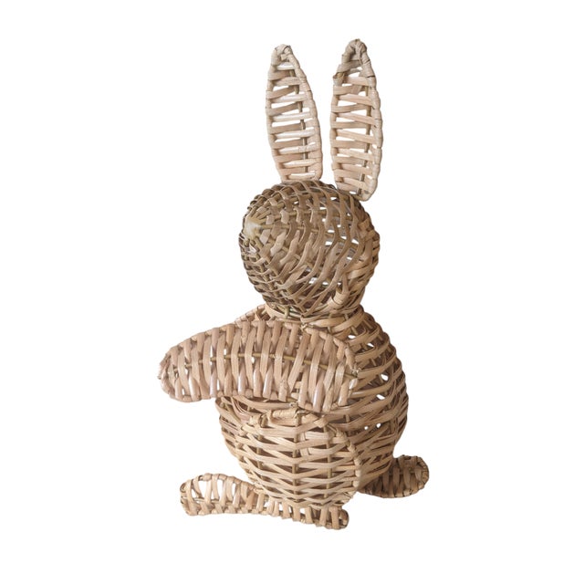 Woven Wicker Rattan Easter Bunny Rabbit For Sale - Image 11 of 11