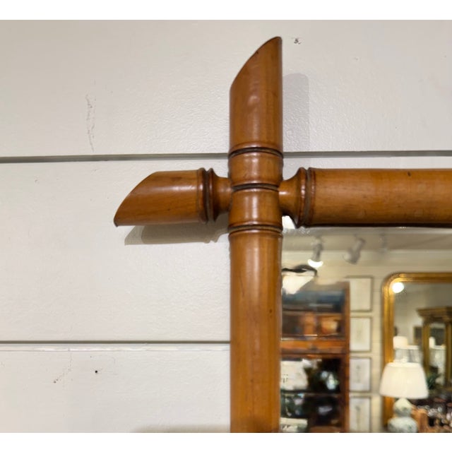 French 19th Century French Bamboo Wall Mirror For Sale - Image 3 of 7