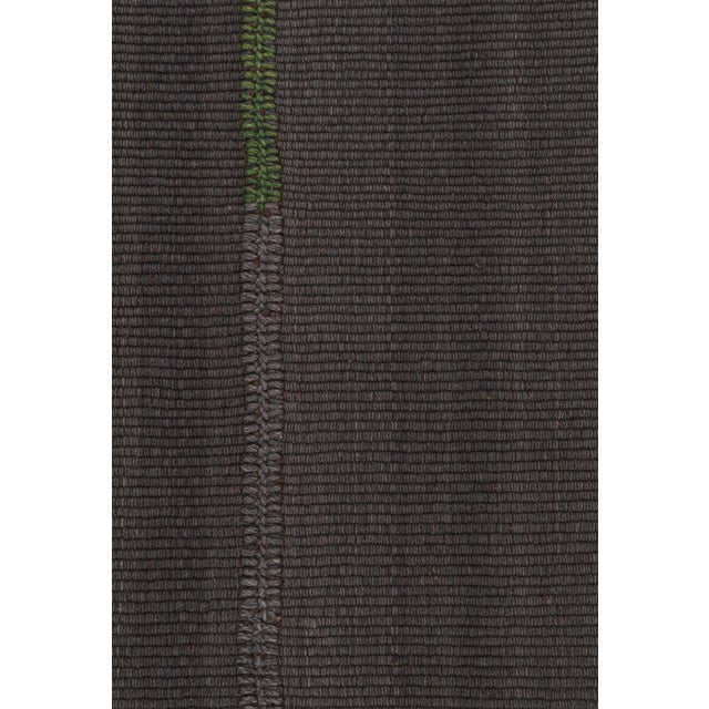 2010s Rug & Kilim’s Contemporary Kilim Rug in Slate Gray With Purple & Brown Accents For Sale In New York - Image 6 of 8