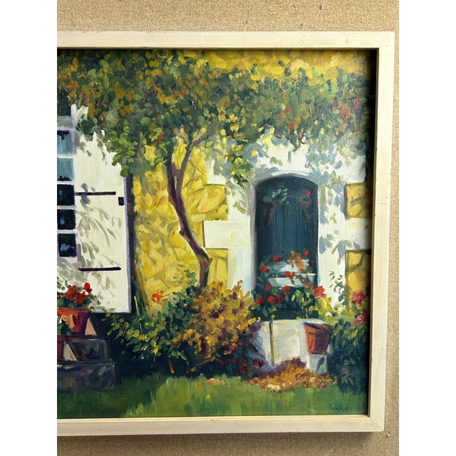 Wood Late 20th Century Charles Garo Tatossian Painting With Message on Back, 28”x 22” Plus 3” Frame For Sale - Image 7 of 9