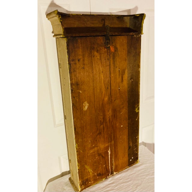 Antique American School Clock Glass Front Gilding on Glass Around Face For Sale - Image 11 of 12
