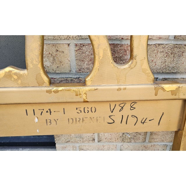 Near Pair Drexel Mid Century Provincial Style Giltwood Twin Size Headboards - Set of 2 For Sale - Image 9 of 9