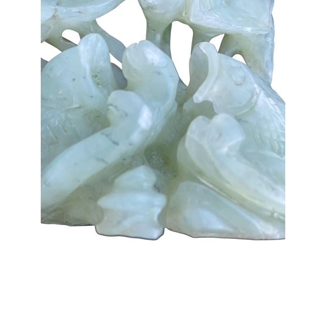 Mid 20th Century Mid 20th Century Chinese Carved Jade-Colored Hardstone Fish and Lotus Sculpture For Sale - Image 5 of 9