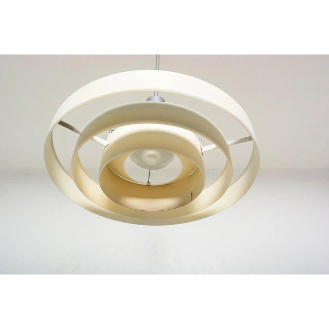 Silver Architectural Aluminum Shade Hanging Lamp For Sale - Image 8 of 10