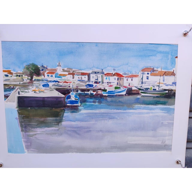 Watercolor by Michel Roubille, 1982. Nephew of the renowned Auguste Jean-Baptiste Roubille, he inherited his uncle's...