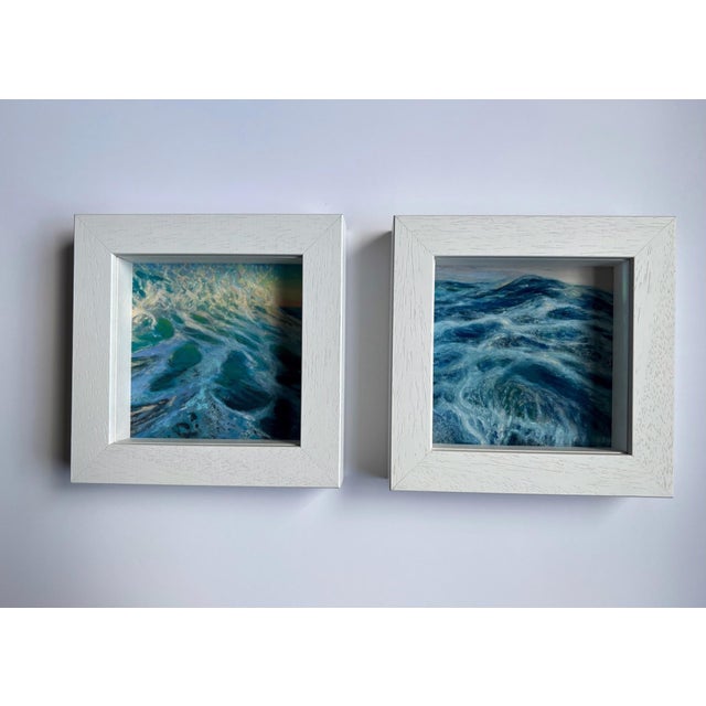 Abstract Waves Mountains High I by Elena Degenhardt | Soft pastel on paper of ocean waves crashing For Sale - Image 3 of 3