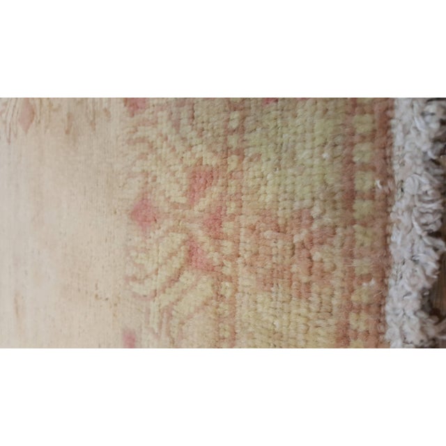 Antique Oushak Runner, Turkish and Oriental Rug, Handmade Beige Rug For Sale - Image 13 of 16