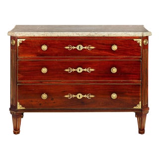 Fine Swedish Gustavian Mahogany Antique Chest of Drawers Commode Ca. 1780 For Sale
