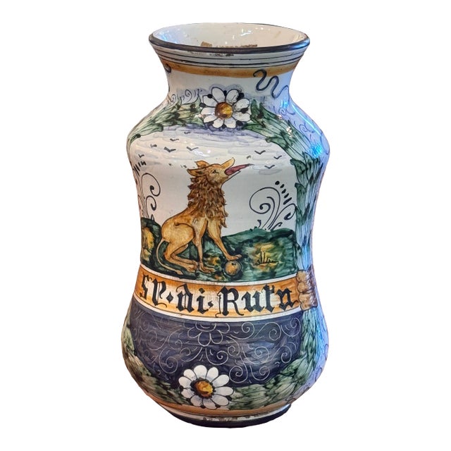1950s Italian Ceramic Drug Jar For Sale