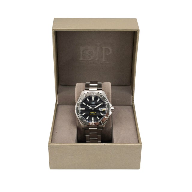 Metal Tag Heuer Aquaracer 300m 43mm Way2010 Stainless Steel Black Dial Automatic Watch For Sale - Image 7 of 8