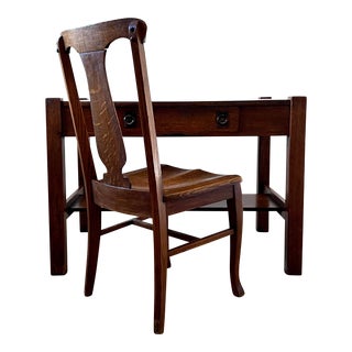 Mid 20th Century Arts and Crafts Style Desk With Chair For Sale