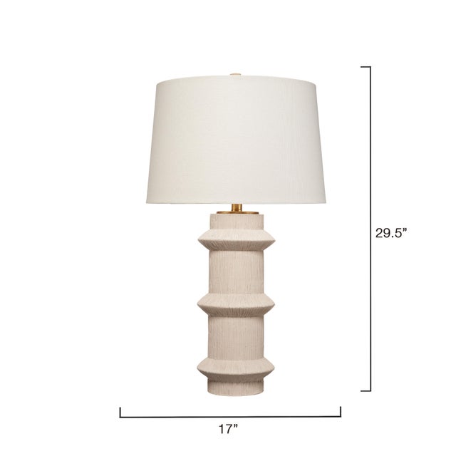 Contemporary Jamie Young Trousdale Polyresin Table Lamp with Linen Shade For Sale - Image 3 of 4