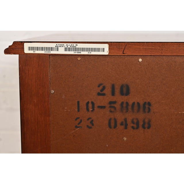 Ethan Allen French Regency Louis XVI Carved Cherry Wood Bedside Chest For Sale - Image 16 of 17