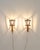 Bent bamboo and woven rattan structure with an open cylindrical lampshade. European production, 1950s. A pair of bamboo...