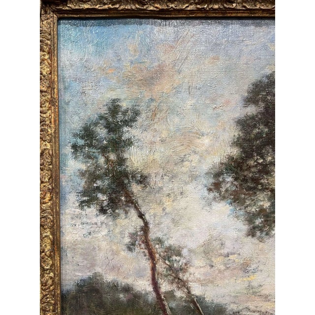 19th Century French Landscape Painting Signed Corot in Original Giltwood Frame For Sale - Image 14 of 18