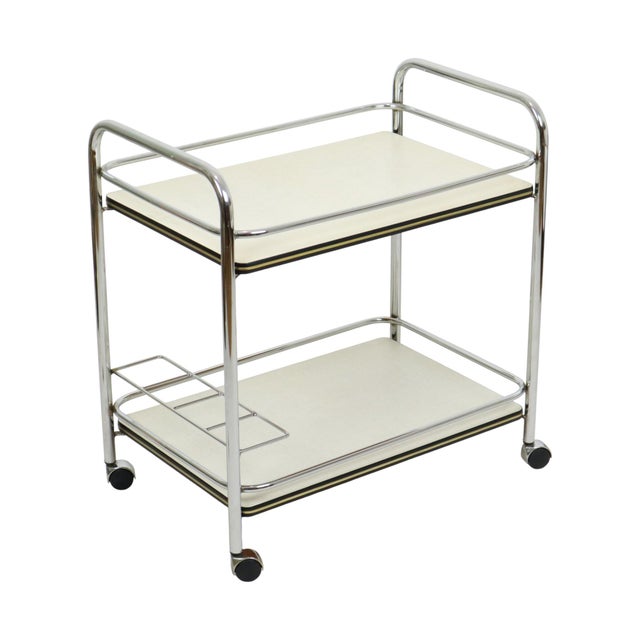 1960s Vintage Serving Cart in Chrome, 1960s For Sale - Image 5 of 16