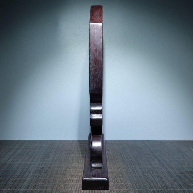Antique Chinese Ebony Table Screen With Mother-of-Pearl Dragon Inlay For Sale - Image 9 of 9
