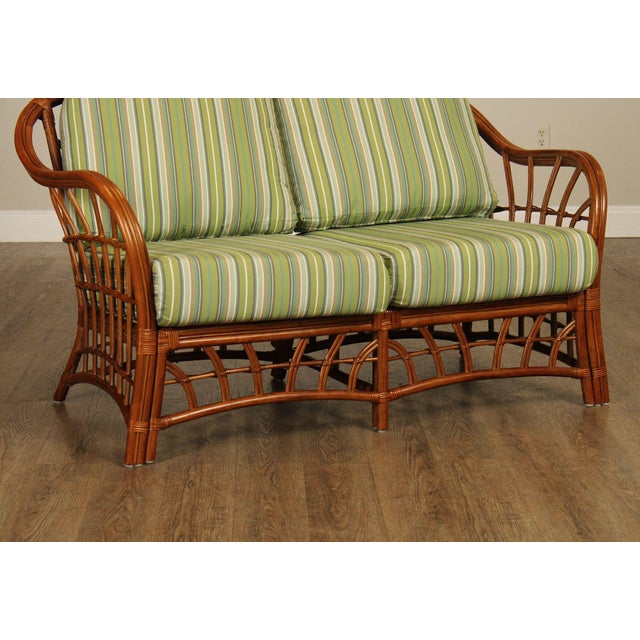2020s South Sea 'New Kauai' Rattan Loveseat With Sunbrella Cushions For Sale - Image 5 of 18