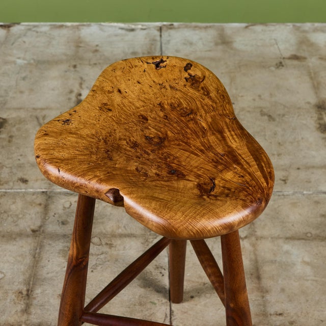 Michael Elkan Studio Craft Live Edge Stool For Sale - Image 9 of 12