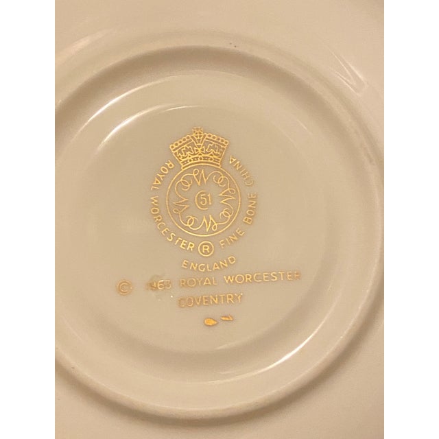Elegant 30-piece vintage Royal Worcester fine bone china dinnerware service in the Coventry pattern, dating to 1963 and...