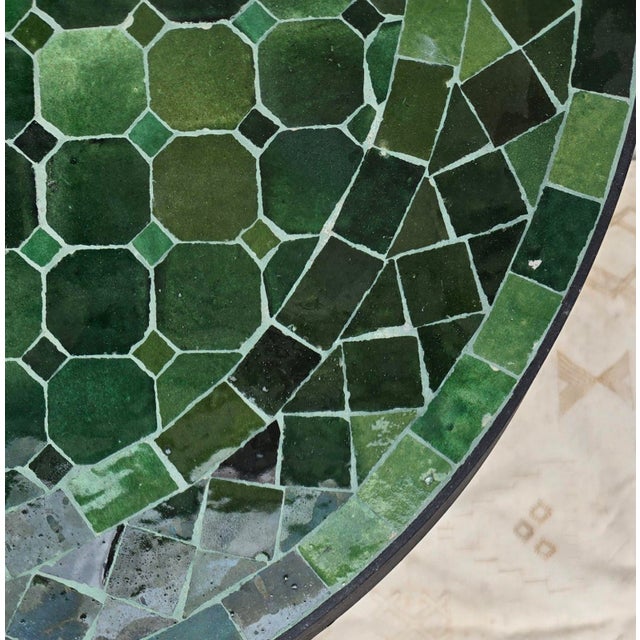 24" Tamegrout Green Moroccan Mosaic Table For Sale - Image 4 of 7