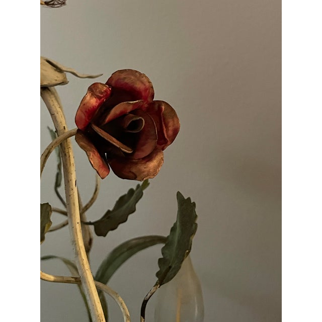 Beautiful mid-century modern farmhouse chandlier, all original from the 1950s, in good working condition. It has beautiful...