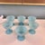 Morgantown Glass 1930s Pretty set of 6 Morgantown Americana Turquoise blue opaline coupes // demi crystal // sherbet / champagne glasses // blue glasses For Sale - Image 4 of 6