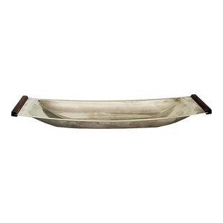 Mid 20th Century Stainless Steel and Teak Wood Tray by Lundtofte Denmark For Sale