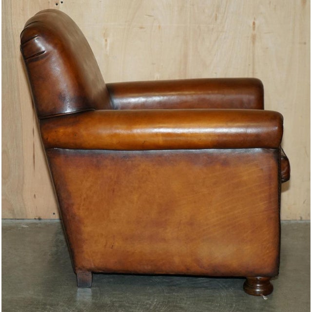 Vintage English Sofa and Chairs in Brown Leather, Set of 3 For Sale - Image 17 of 18