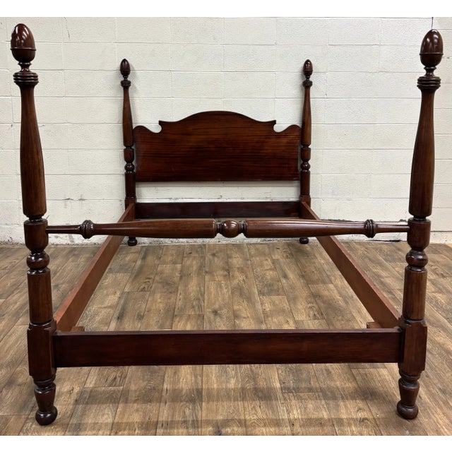 Vintage Full Size Duncan Phyfe Traditional Style Acorn Finial Poster Bed For Sale In Kansas City - Image 6 of 9