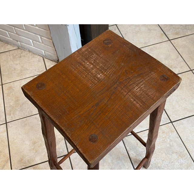 Vintage High Bar Stools in Wood, 1950s, Set of 3 For Sale - Image 12 of 18