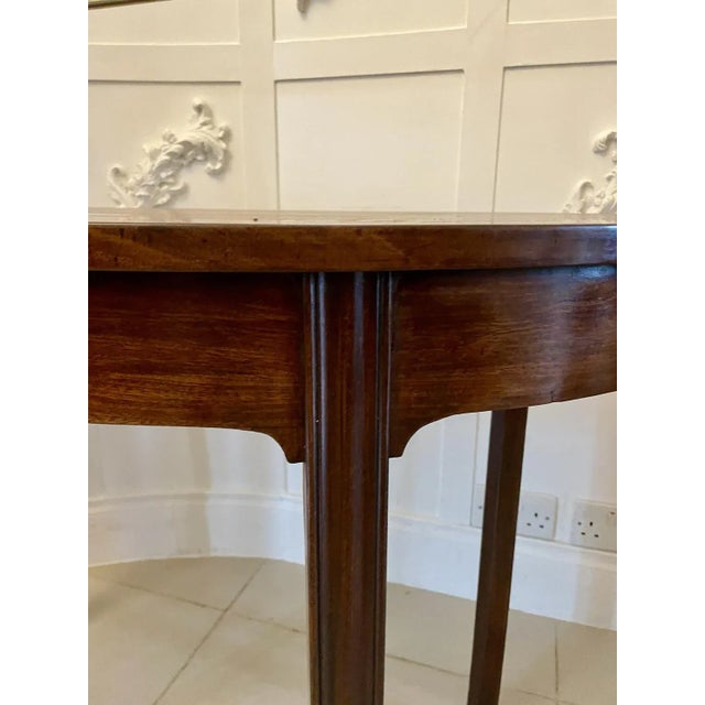 Antique George III Mahogany Demi-Lune Consoles Tables, 1800, Set of 2 For Sale - Image 9 of 11