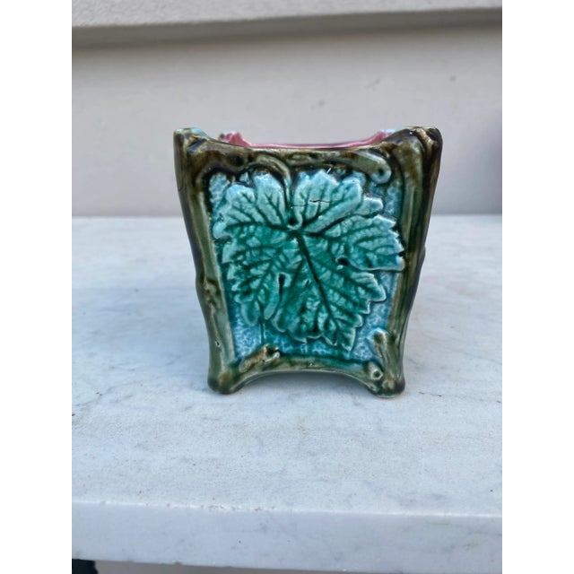 Ceramic Small French Majolica Cache Pot Onnaing, Circa 1890 For Sale - Image 7 of 7