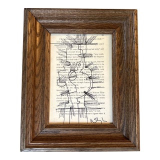 Contemporary Wayne Cunningham Abstract Marker Drawing For Sale