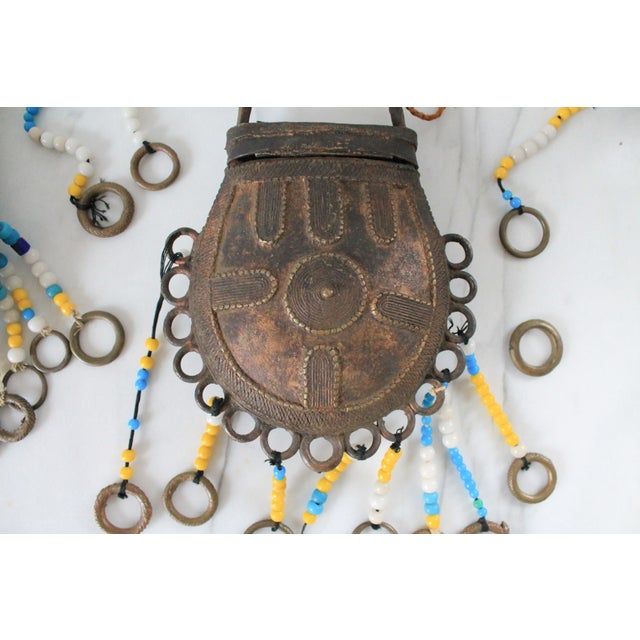 Antique Tribal African Artifacts, Benin Tribe Bronze Bag/Container - A Pair For Sale In Milwaukee - Image 6 of 11