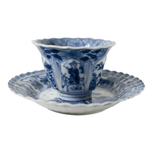 19th Century Chinese Blue and White Cup and Saucer