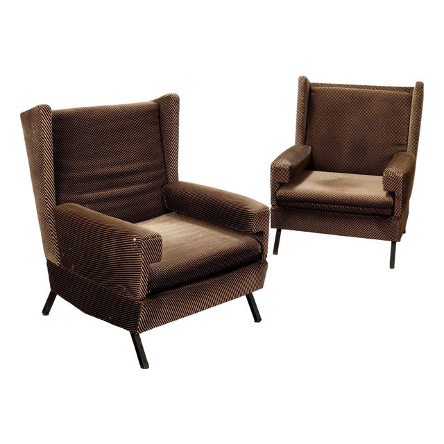 Vintage Armchairs in Velvet Foam, Italy, 1970s For Sale