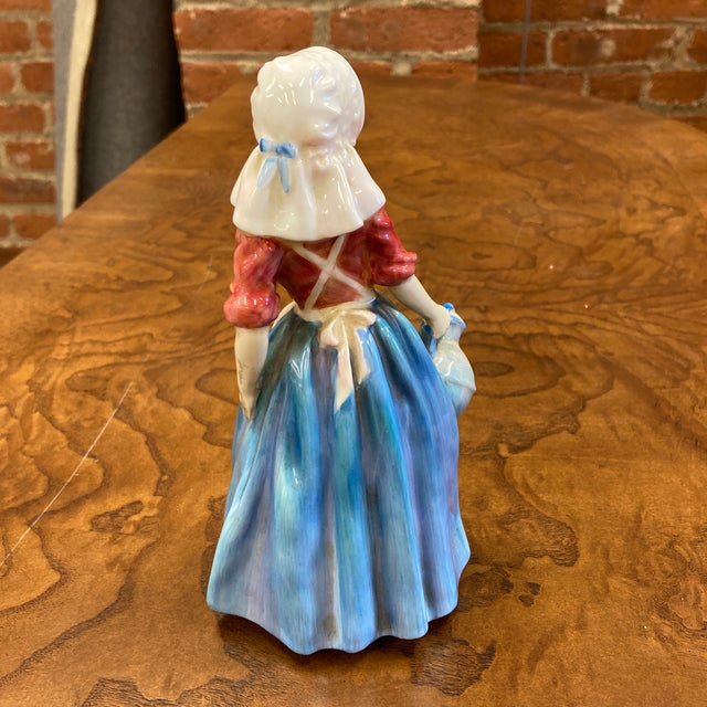 English 1940s Royal Doulton “Jersey Milkmaid” Porcelain Figurine For Sale - Image 3 of 6