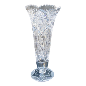 American Brillant Cut Trumpet Vase Circa 1930s