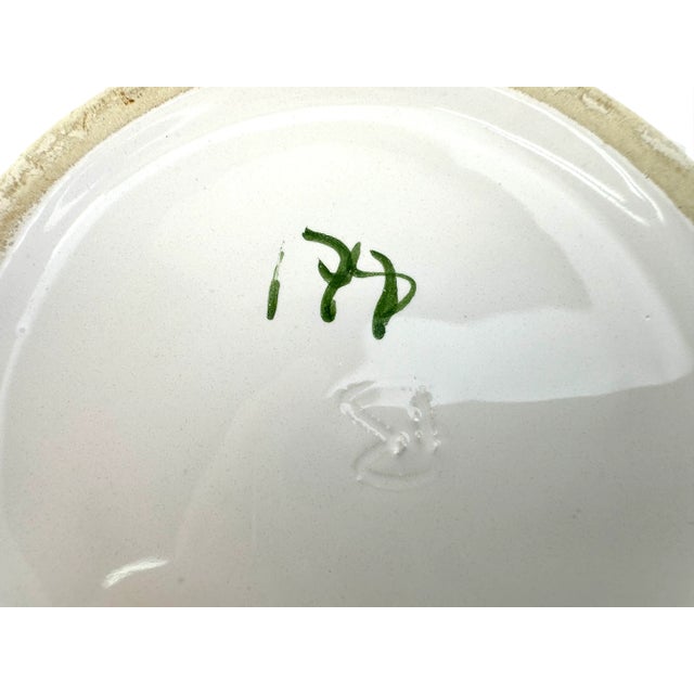 Vintage Italian Hand-Painted Scalloped Floral Pottery Planter For Sale - Image 12 of 12