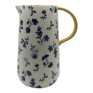 Anthropologie Loren Pitcher/Vase Floral Design Hand-Painted Hard to Find