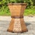 Infuse your space with eclectic charm using this vintage table pedestal crafted from tessellated coconut shell. Its...