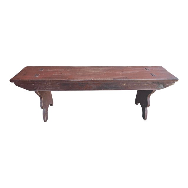 Early American Primitive Two Seater Bench For Sale
