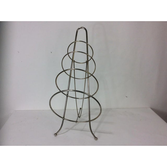 Mid Century Nickel Magazine Rack Chairish