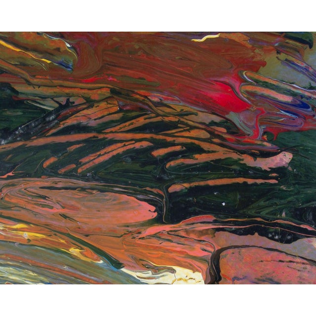 Acrylic on Paper Abstract Landscape Painting Signed by Harry Hilson For Sale In Indianapolis - Image 6 of 8