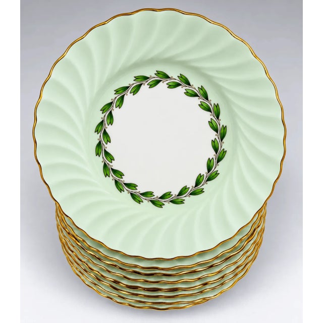 1940s Minton England "Cheviot Green" S503 Fine Bone China Estate Dinnerware Set, Service for 12+ — 77 Pieces, For Sale - Image 9 of 10