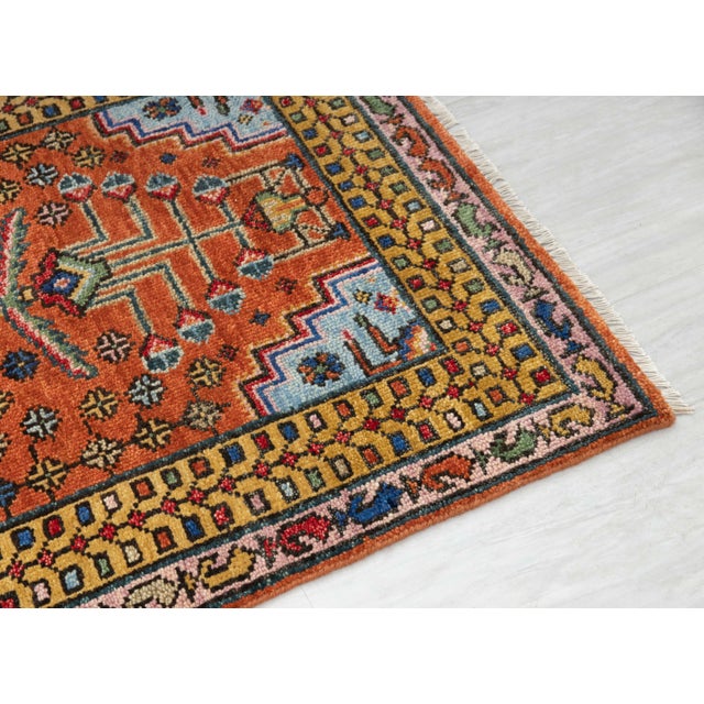 2020s 2.6x20Ft. Brunt Orange Persian Design Inspired Hand Knotted Wool Runner Rug For Sale - Image 5 of 17
