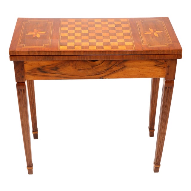 Antique Top Game Table with Inlaid Chessboard, 1860 For Sale