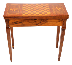 Antique Top Game Table with Inlaid Chessboard, 1860