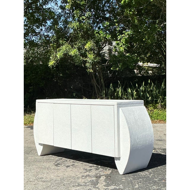 White Vintage Postmodern Plaster Credenza For Sale - Image 8 of 12
